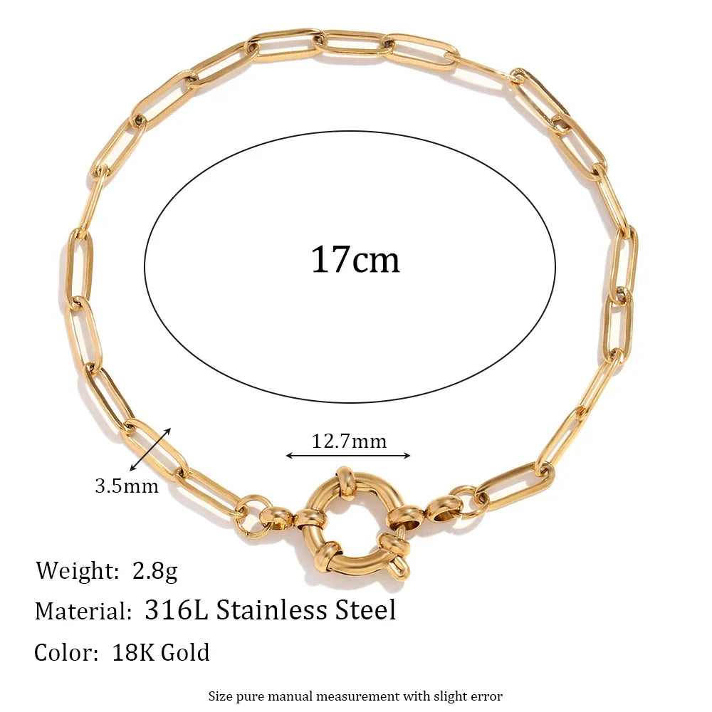 Paperclip Gold Chain Bracelet