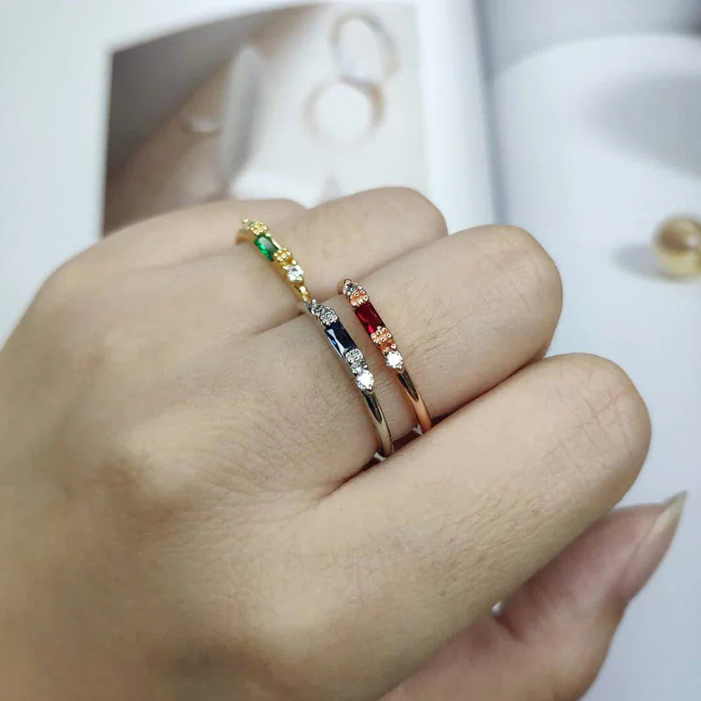 Gold engagement Zircon Ring