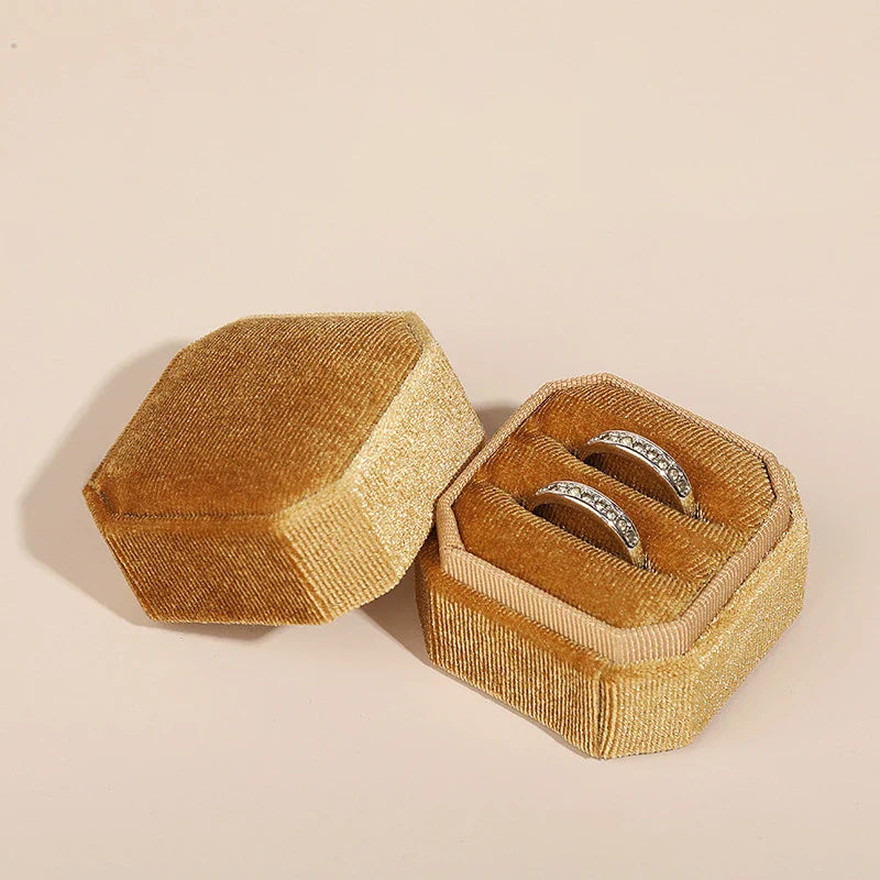 Luxury Velvet Double Ring Box