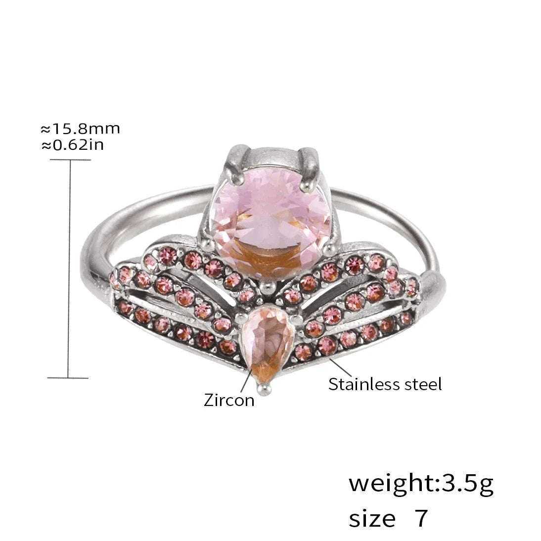 Golden Zircon Waterdrop Ring