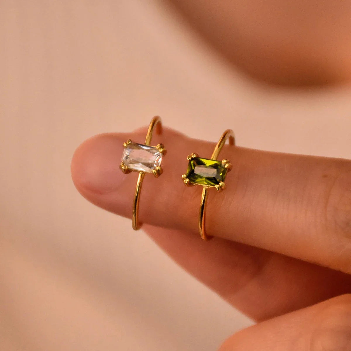 Minimal Gold Birthstone Ring